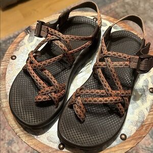 Chaco ZX2 Performance Sandals Woman’s 7 Coral Orange Brown Vibram